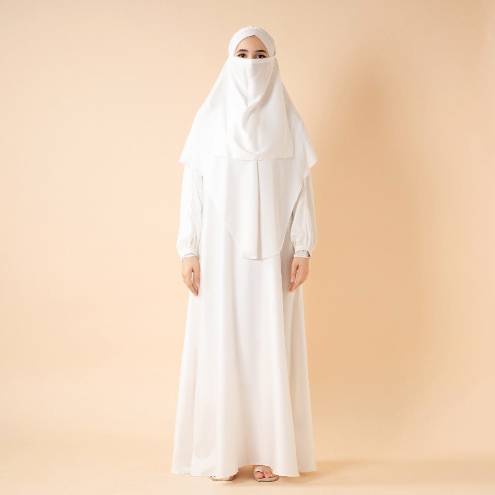 Mariam's Collection Abaya With Niqab and Khimar | Satin Niqab Khimar and Abaya (MK024) — detail shot 6