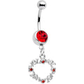 BodyCandy Red CZ Gem Heart Made of Love Dangle Belly Ring — main product shot