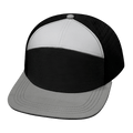 The Heartbeat Brand Blank 7 Panel Hat — Gray / Charcoal / White / Black (Unisex) — main product shot
