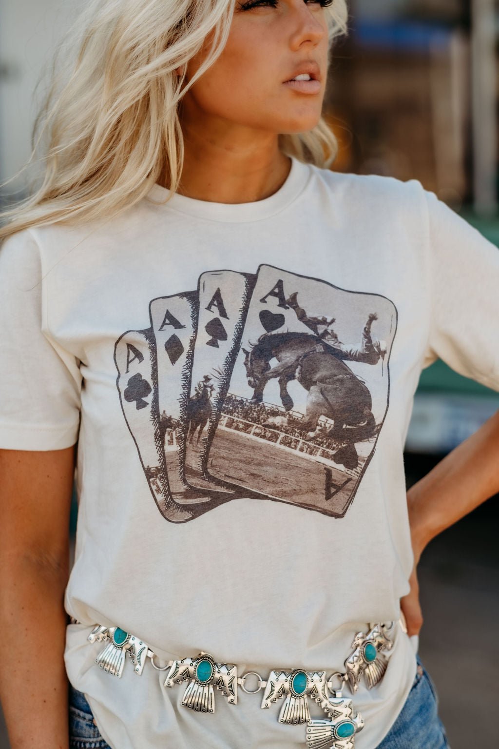 Wild Junkie Ace of Cowboys Graphic Tee — lifestyle context
