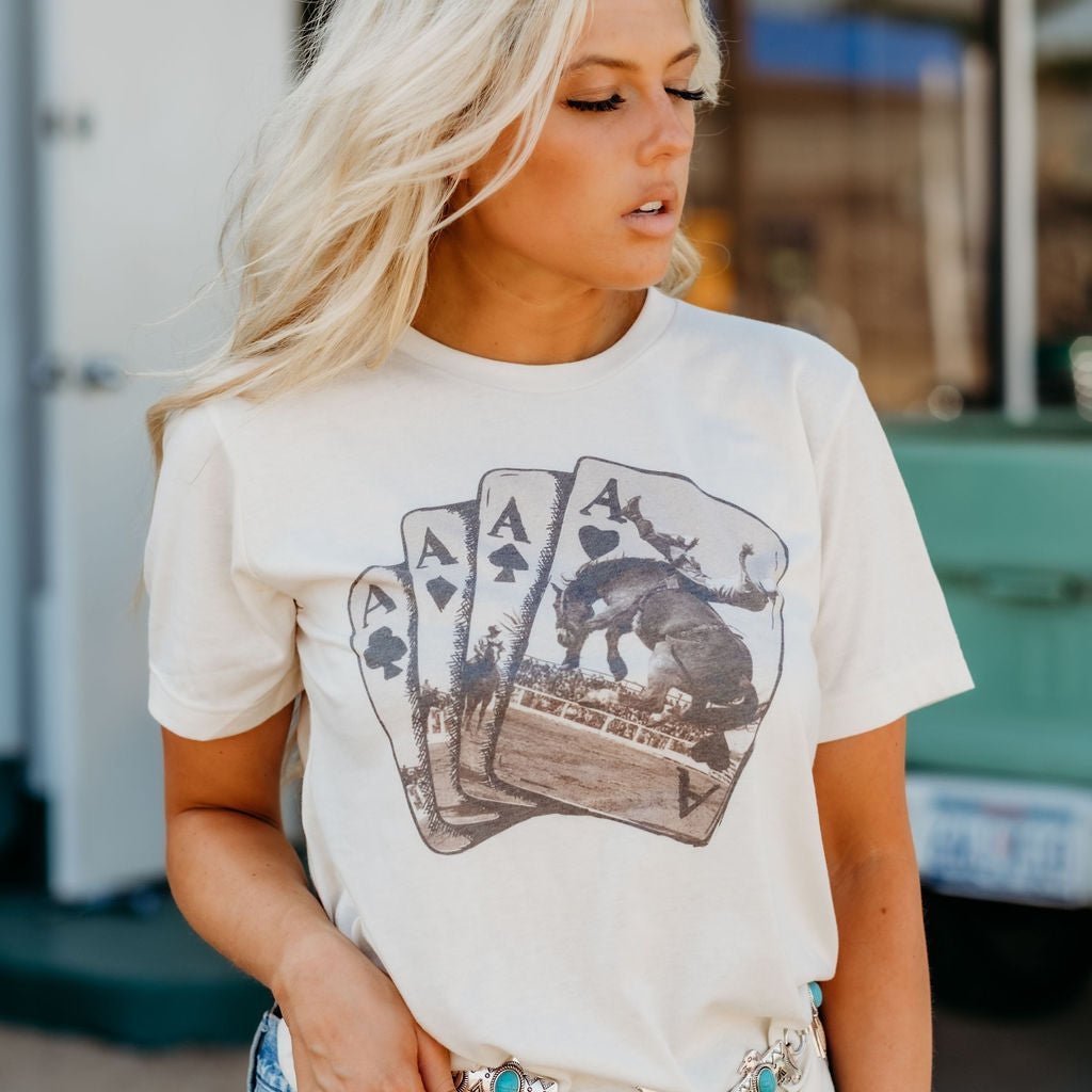 Wild Junkie Ace of Cowboys Graphic Tee — main product shot