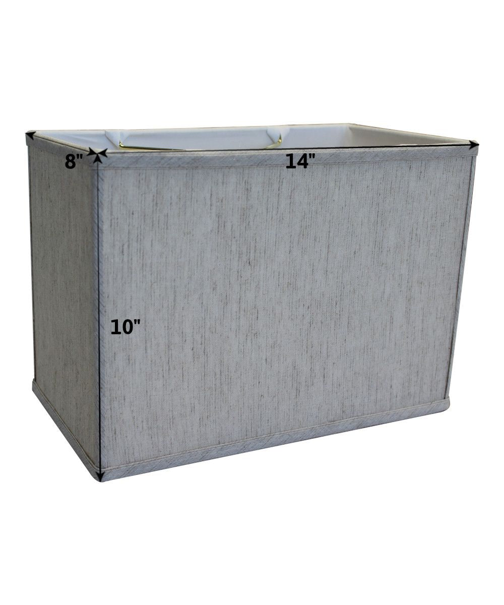 Rectangular Drum Lampshade (8x14) (8x14) x 10 CLIP-ON FITTER Softback Textured Oatmeal – LampsUSA, view 3