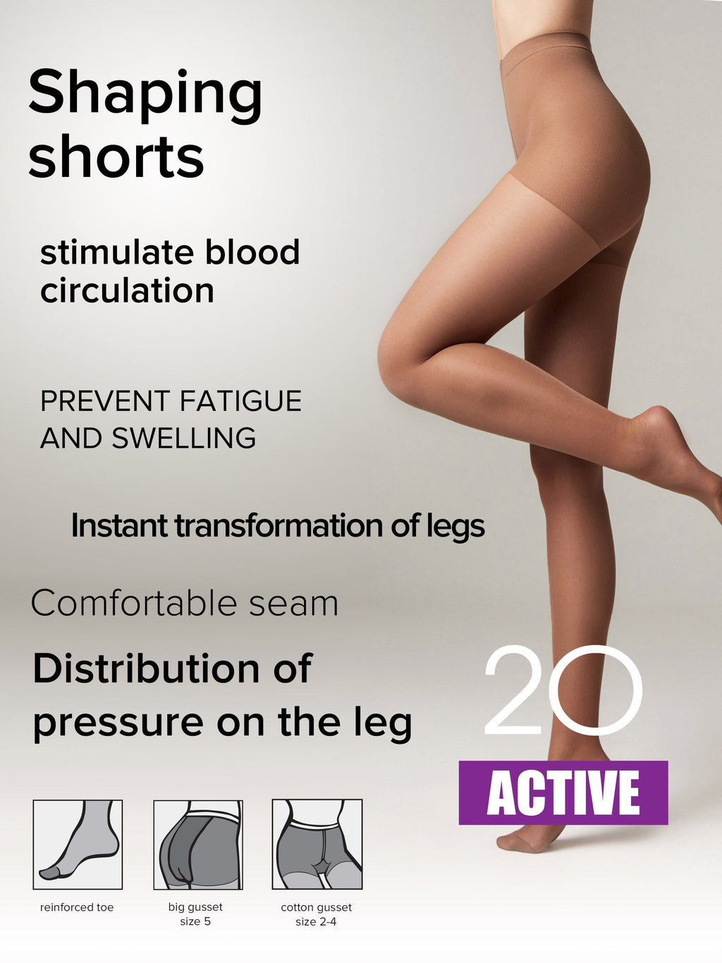 TheRanok.com Tights Conte Active 20 Den - Support & Compression — alternative angle