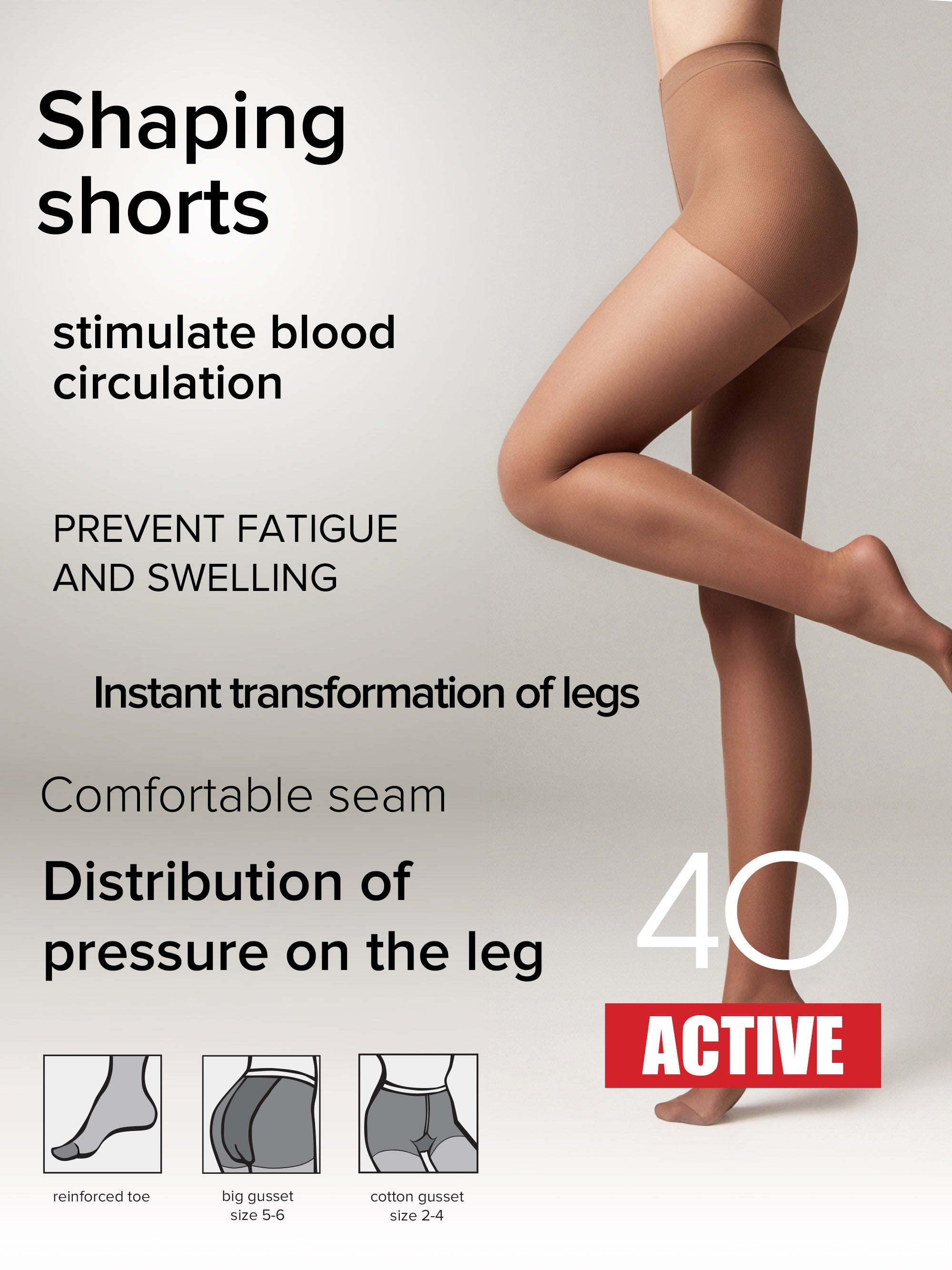 TheRanok.com Tights Conte Active 40 Den - Support & Compression — product on model