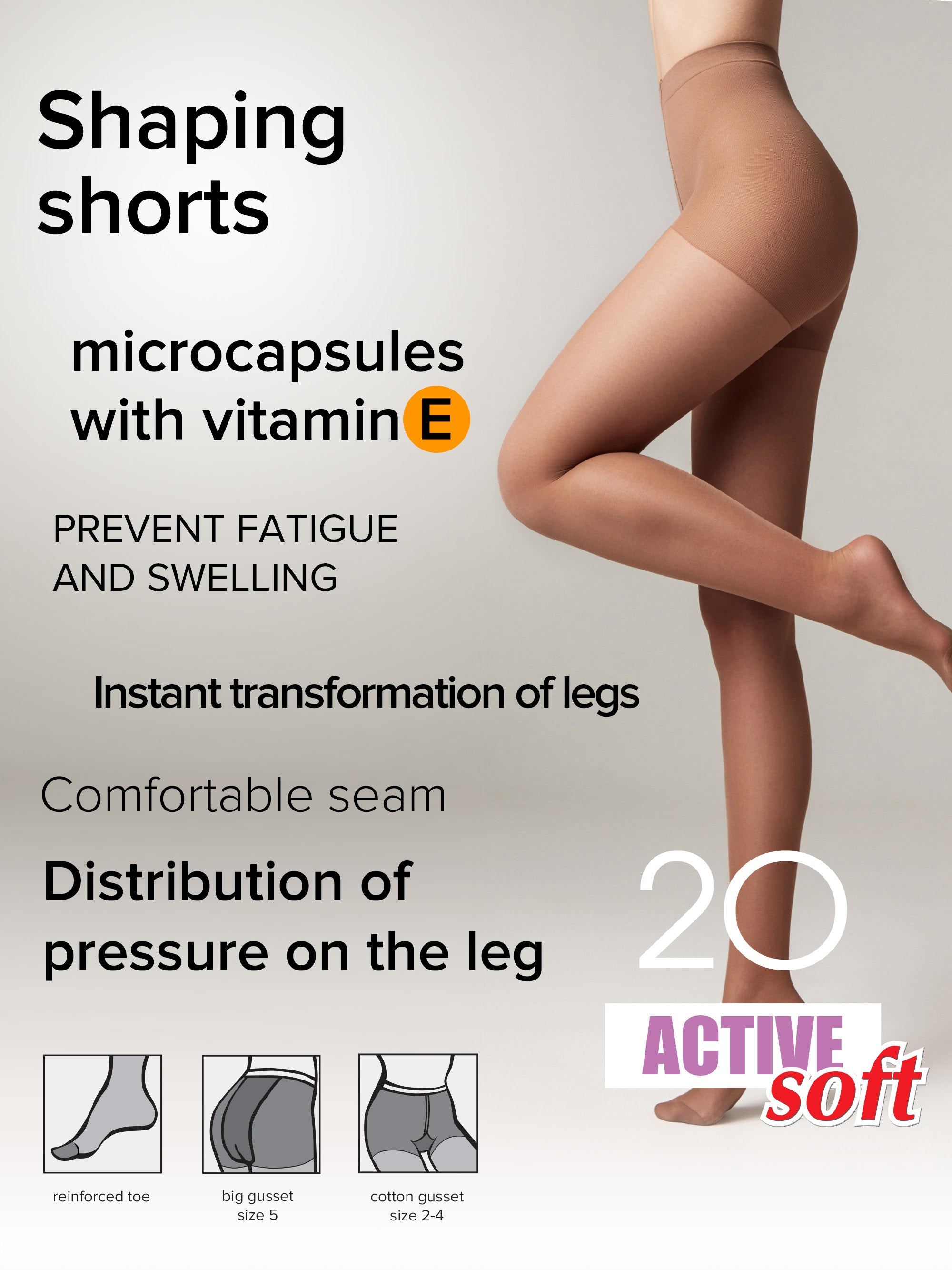 TheRanok.com Tights Conte Active Soft 20 Den - Shaping Support with Vitamin E — packaging