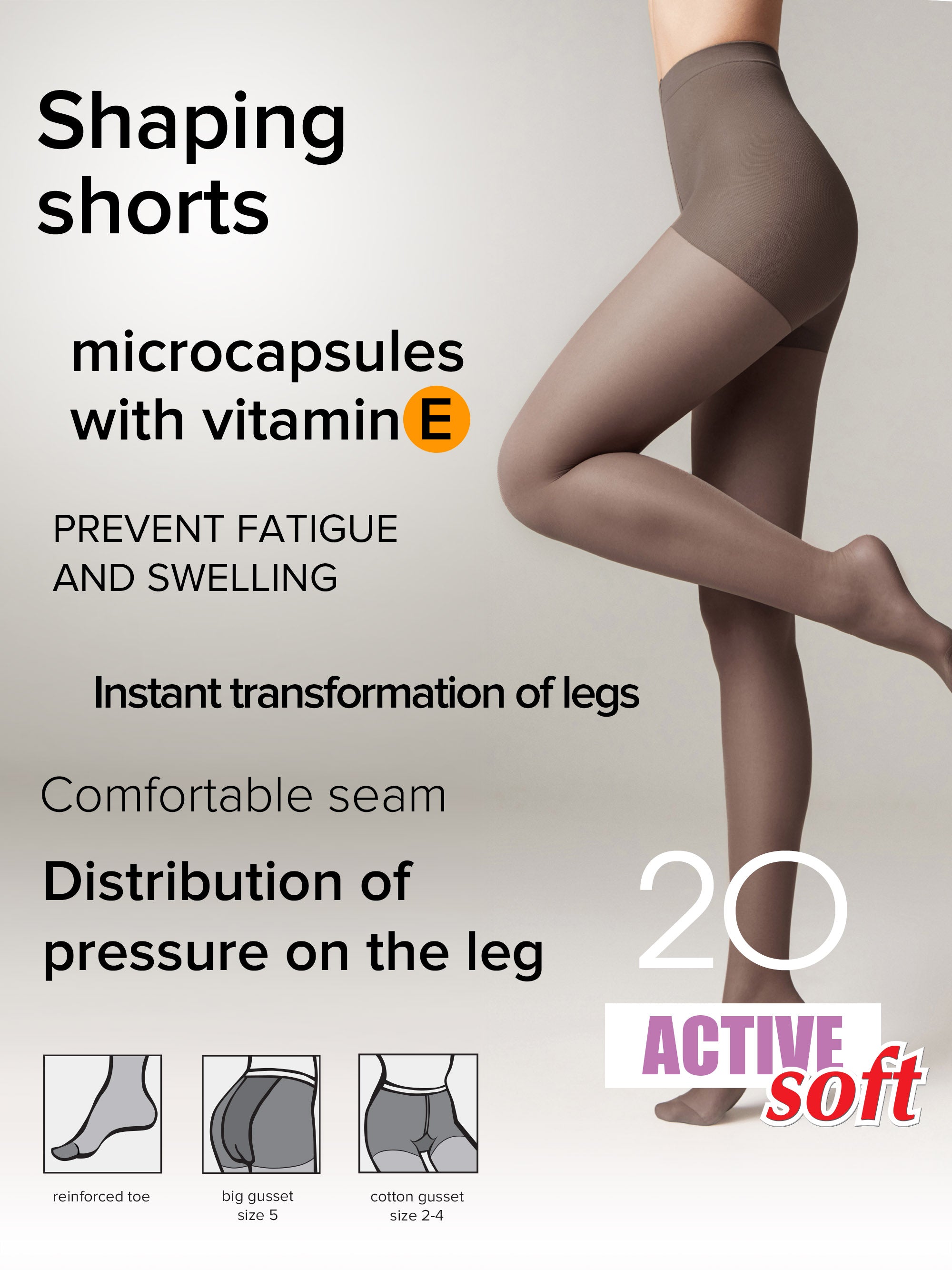 TheRanok.com Tights Conte Active Soft 20 Den - Shaping Support with Vitamin E — comparison shot