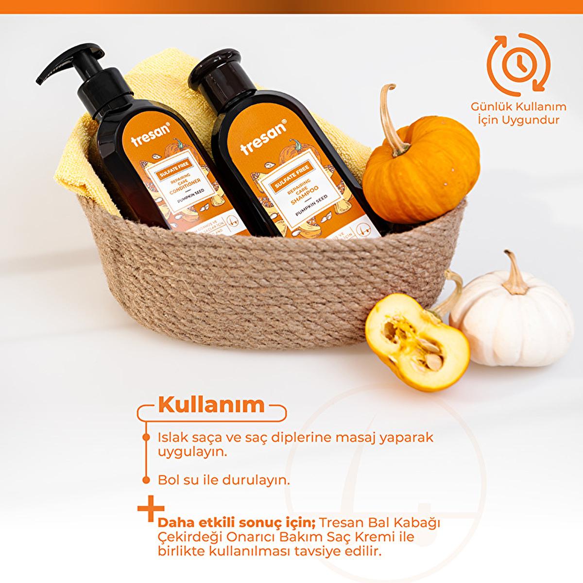 Tresan Sulfate-Free Repair Shampoo with Pumpkin Seed Oil - Gentle, Nourishing, and Natural Hair Care for Damaged Hair