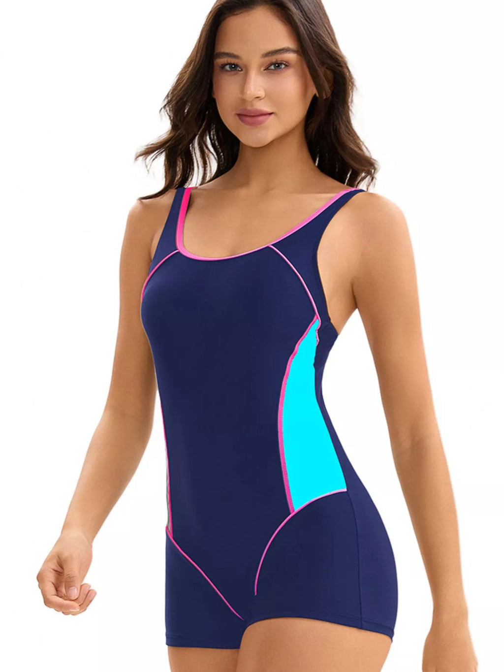 Cutout Back Wide Strap One-Piece Swimwear