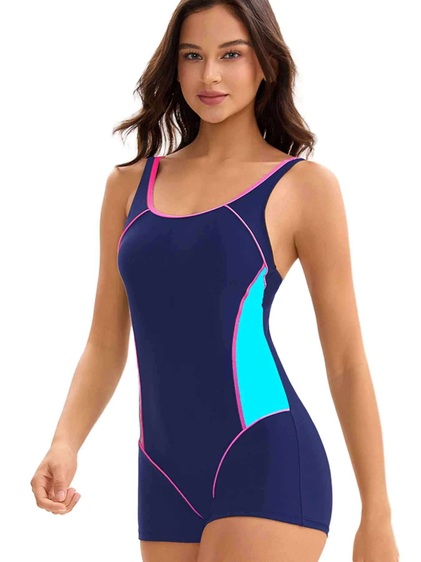 Cutout Back Wide Strap One-Piece Swimwear