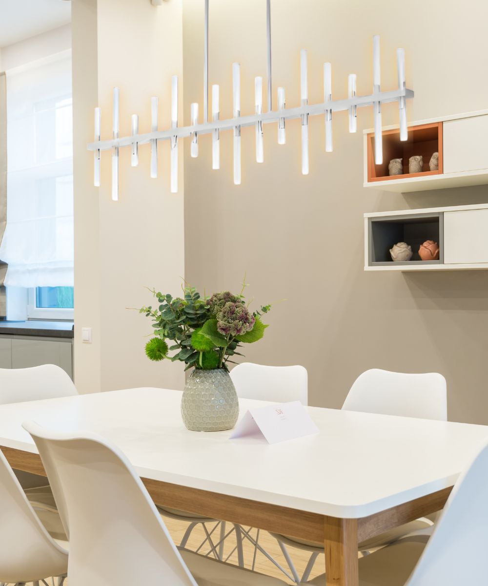 Alsy 43"W Modern Chic LED Chrome Finish Island Pendant Dining Light Fixture – LampsUSA, view 2