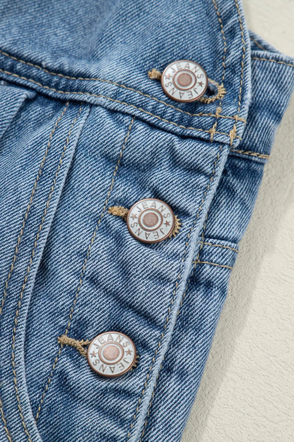 Pleated Wide Leg Retro Pocketed Denim Jumpsuit