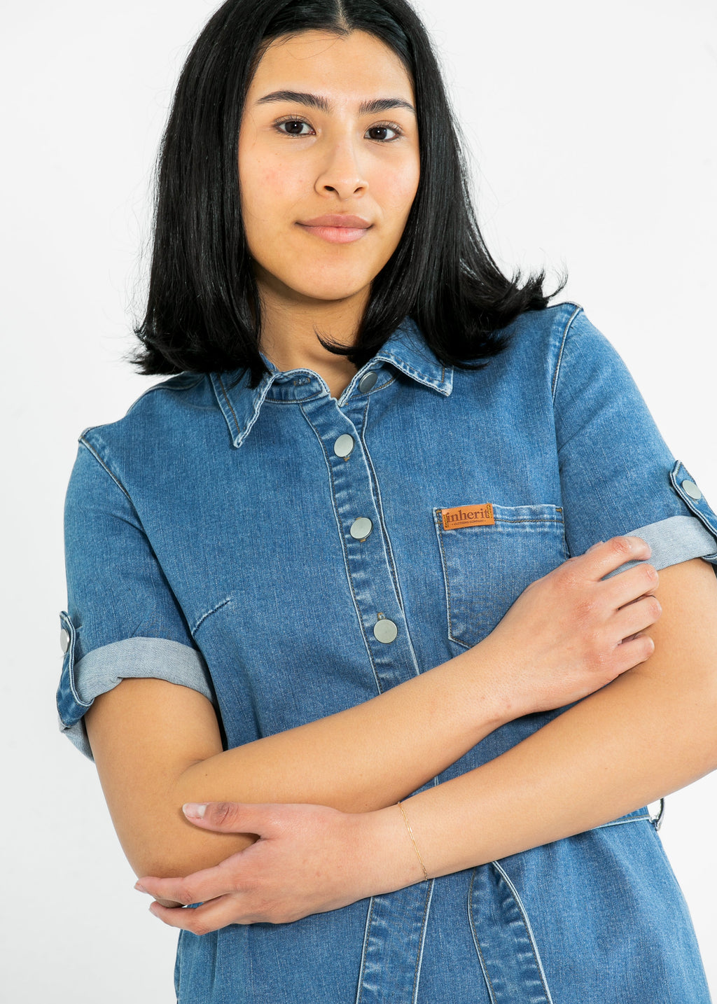 Inherit Co. Ada Denim Midi Dress - FINAL SALE — back view
