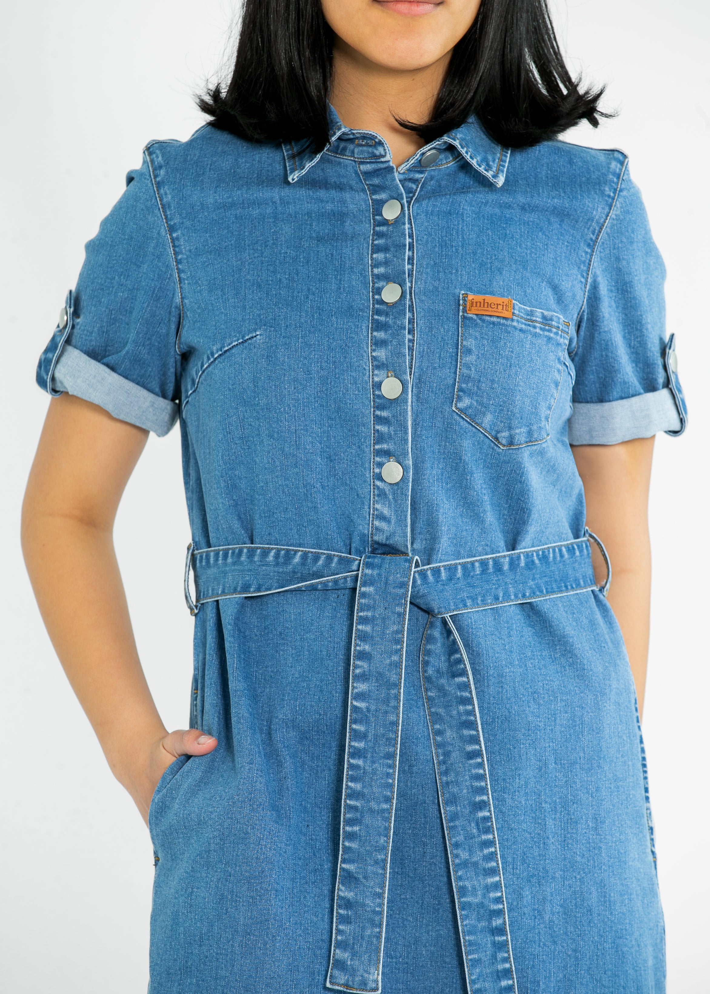 Inherit Co. Ada Denim Midi Dress - FINAL SALE — lifestyle context