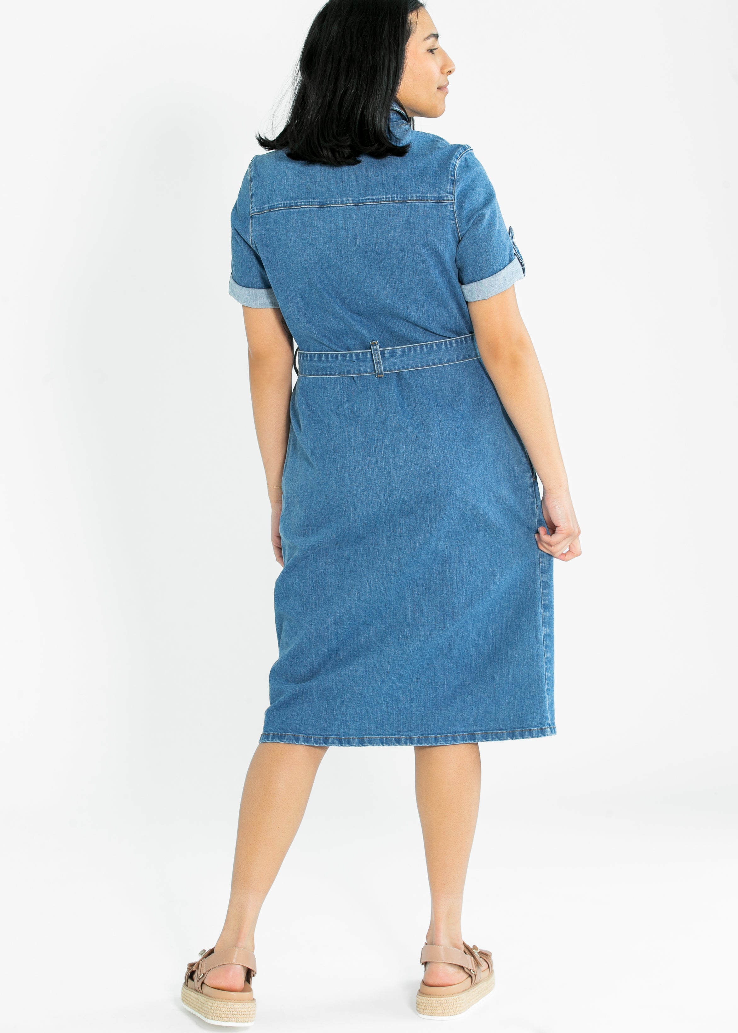 Inherit Co. Ada Denim Midi Dress - FINAL SALE — detail close-up