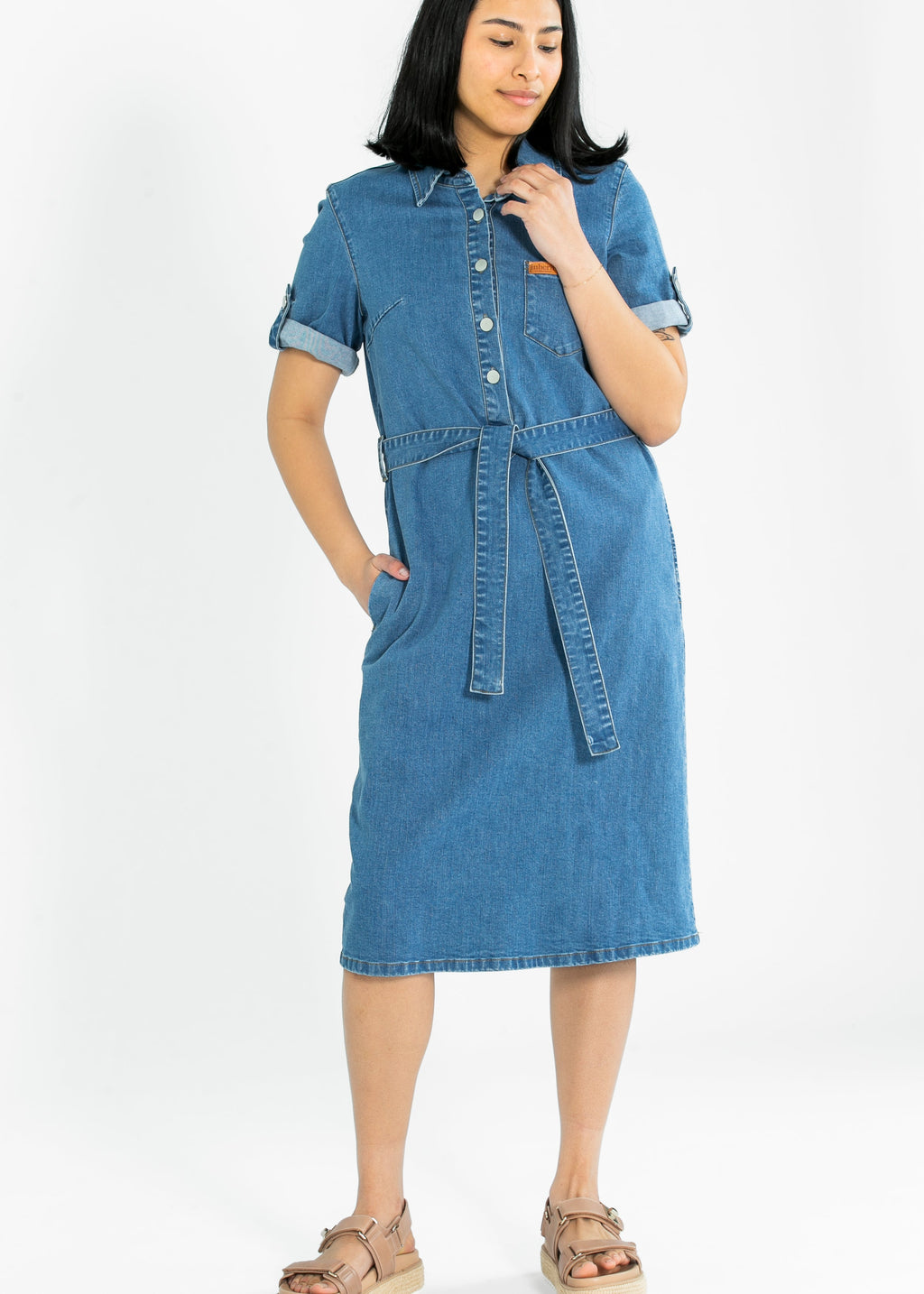 Inherit Co. Ada Denim Midi Dress - FINAL SALE — flat-lay composition