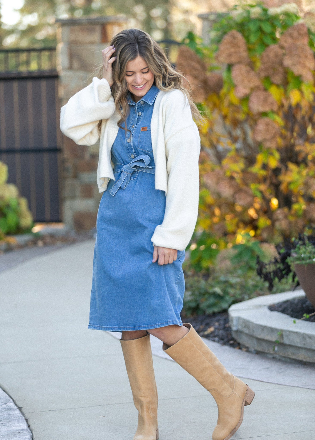 Inherit Co. Ada Denim Midi Dress - FINAL SALE — detail close-up