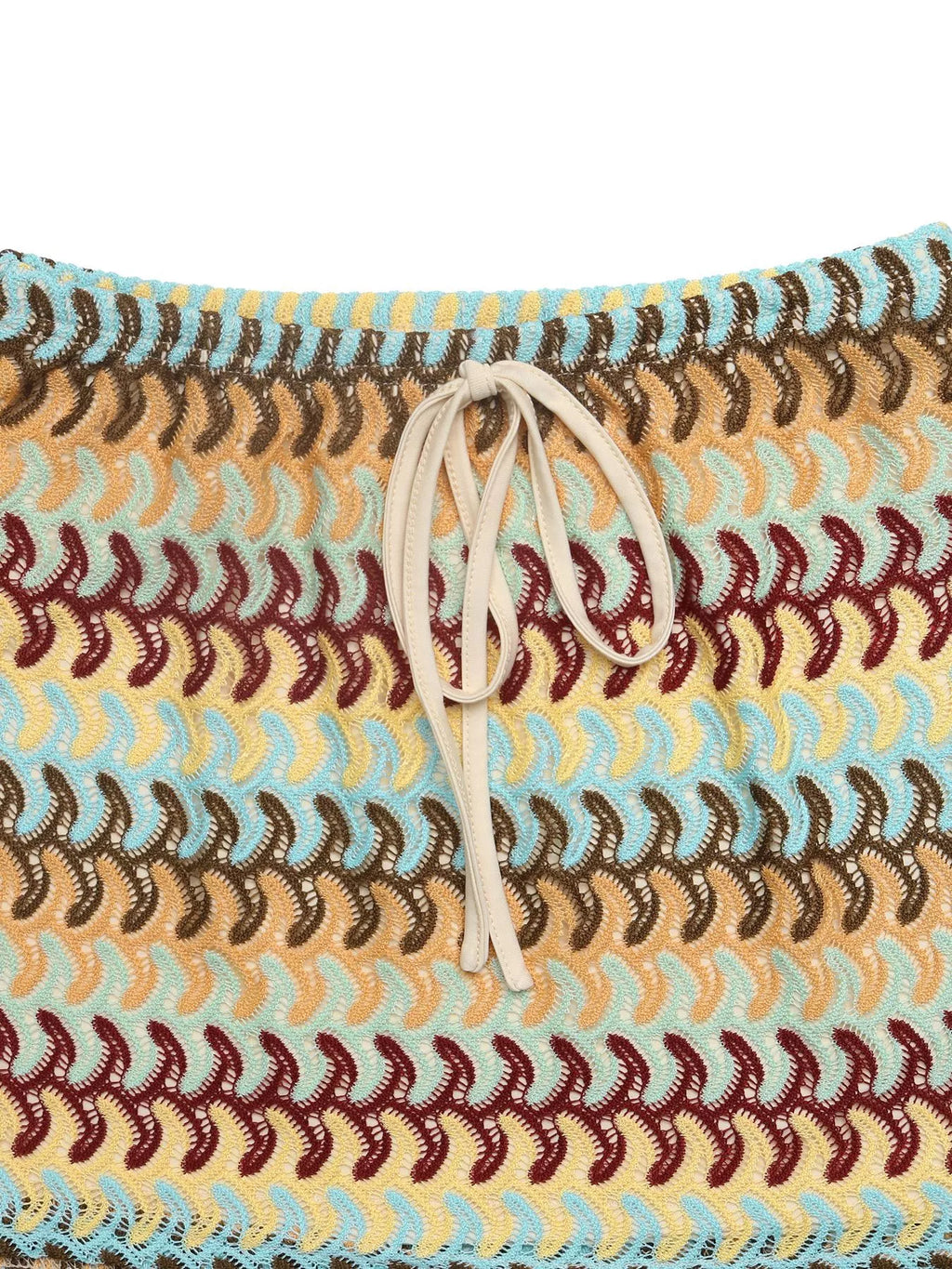 Crochet Drawstring Mini Skirt