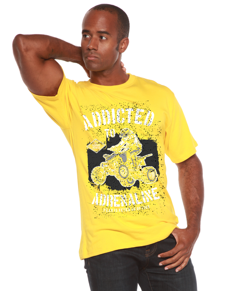 Spun Bamboo Addicted To Adrenaline Men's Bamboo Viscose/Organic Cotton Short Sleeve Graphic T-Shirt — alternative angle