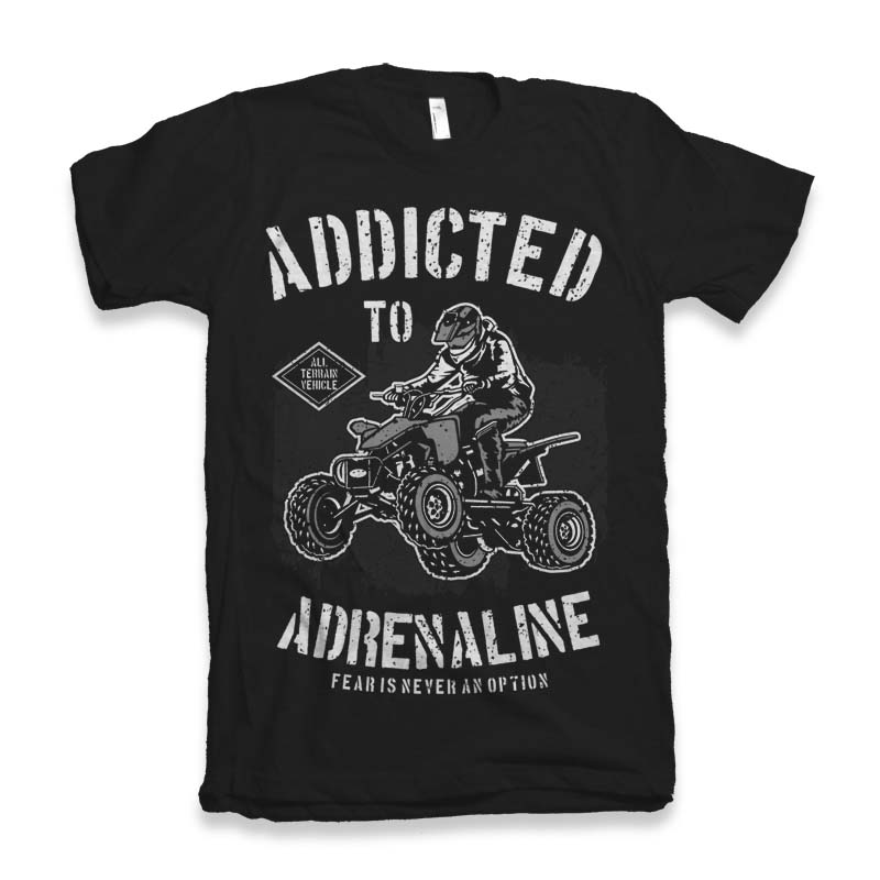 Spun Bamboo Addicted To Adrenaline Men's Bamboo Viscose/Organic Cotton Short Sleeve Graphic T-Shirt — detail close-up