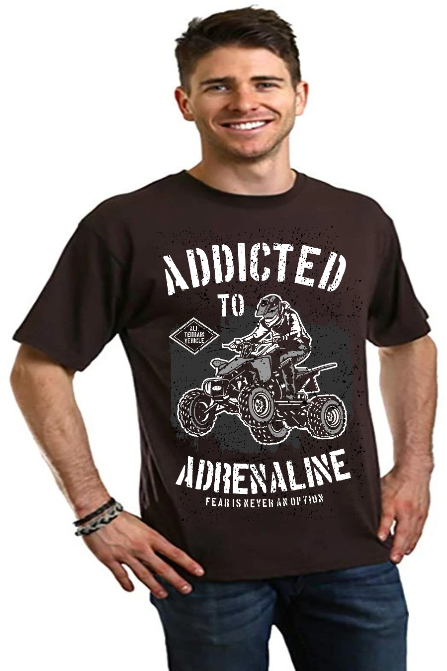 Spun Bamboo Addicted To Adrenaline Men's Bamboo Viscose/Organic Cotton Short Sleeve Graphic T-Shirt — main product shot