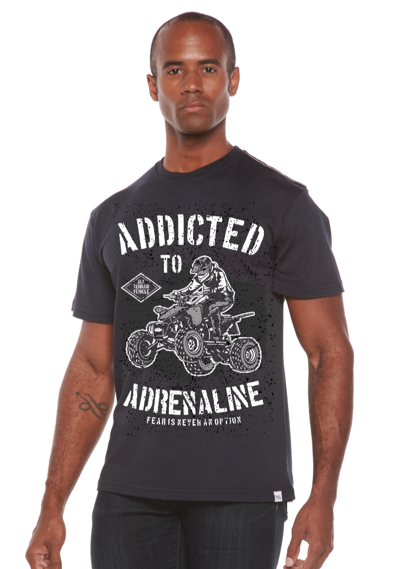 Spun Bamboo Addicted To Adrenaline Men's Bamboo Viscose/Organic Cotton Short Sleeve Graphic T-Shirt — lifestyle context
