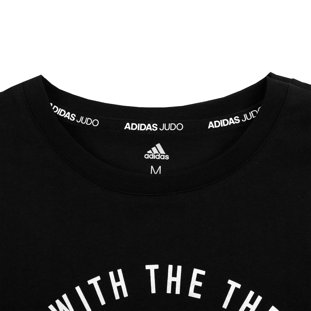 Judo Gear USA Judo Gear USA Adidas Judo T-Shirt Black and White — side view