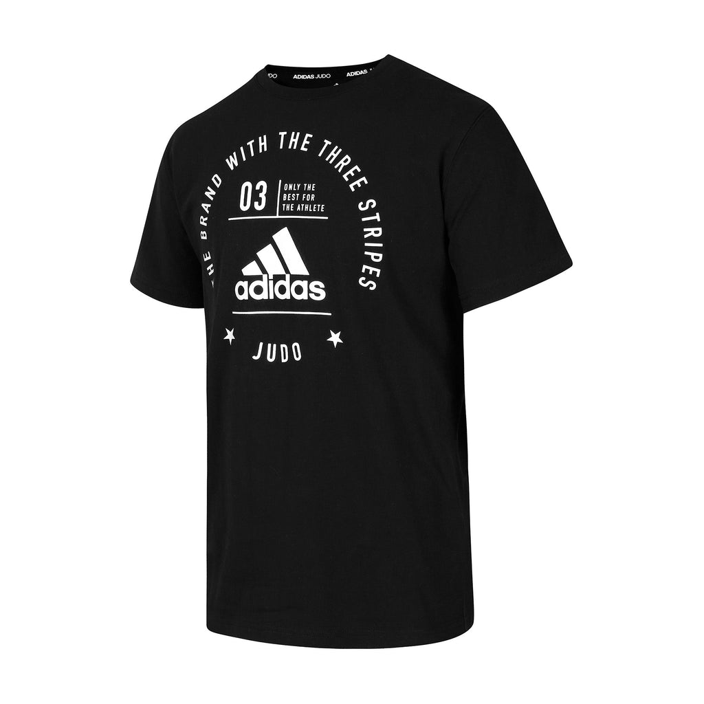 Judo Gear USA Judo Gear USA Adidas Judo T-Shirt Black and White — detail close-up