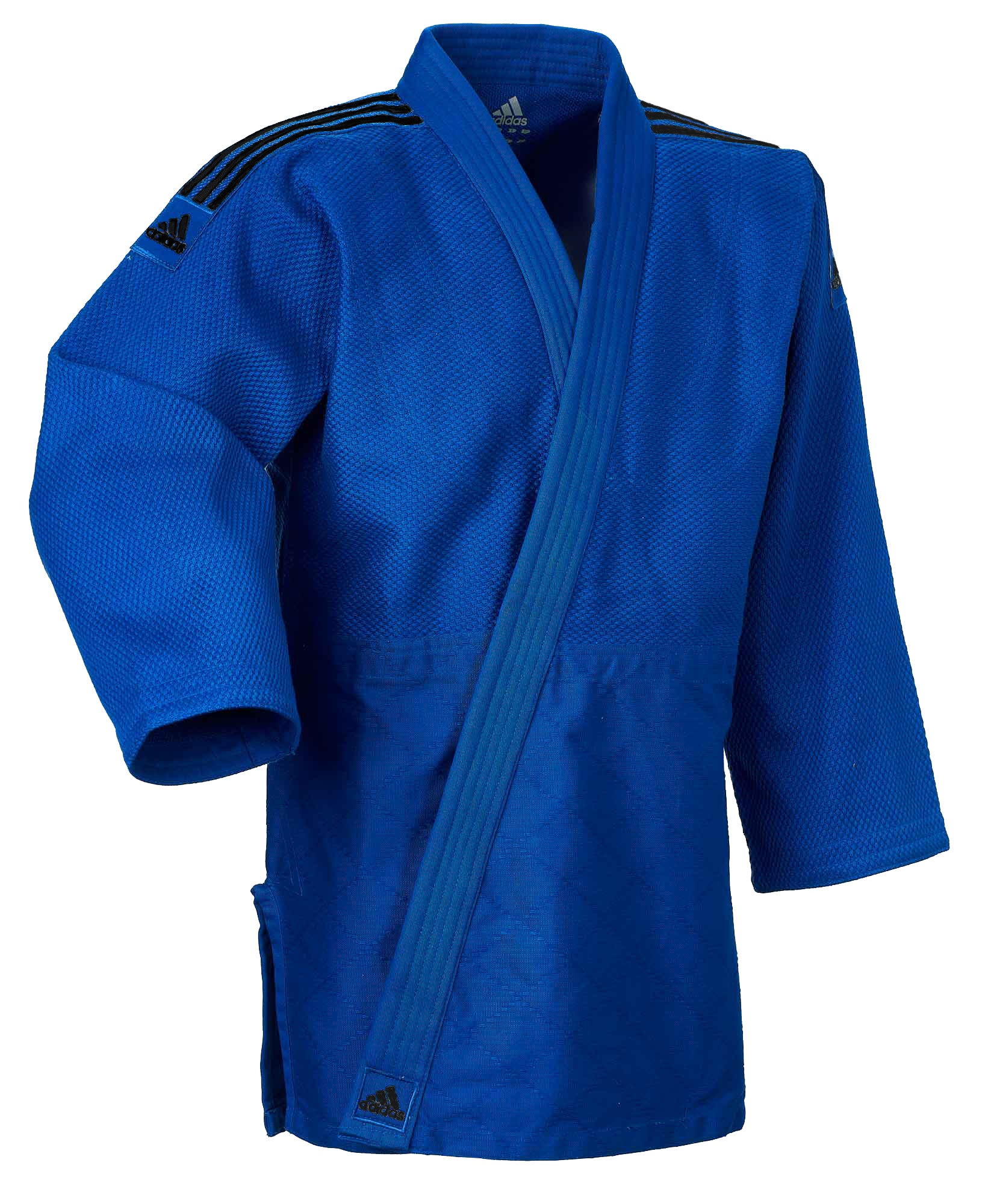Judo Gear USA J690 Quest Blue with Black Stripes — detail close-up
