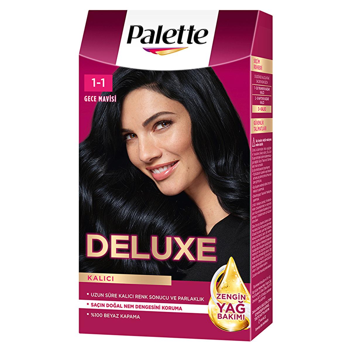 Palette Deluxe Gece Mavisi Hair Dye - Long-Lasting Vibrant Night Blue Hair Color with Nourishing Properties