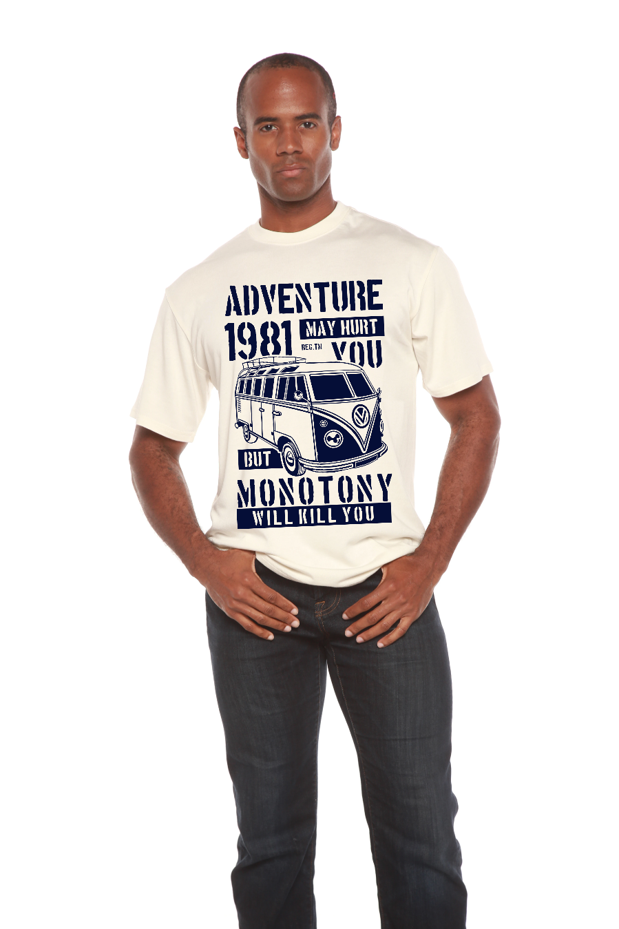 Spun Bamboo Adventure 1981 Men's Bamboo Viscose/Organic Cotton Short Sleeve Graphic T-Shirt — alternative angle