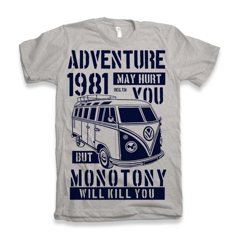 Spun Bamboo Adventure 1981 Men's Bamboo Viscose/Organic Cotton Short Sleeve Graphic T-Shirt — detail close-up
