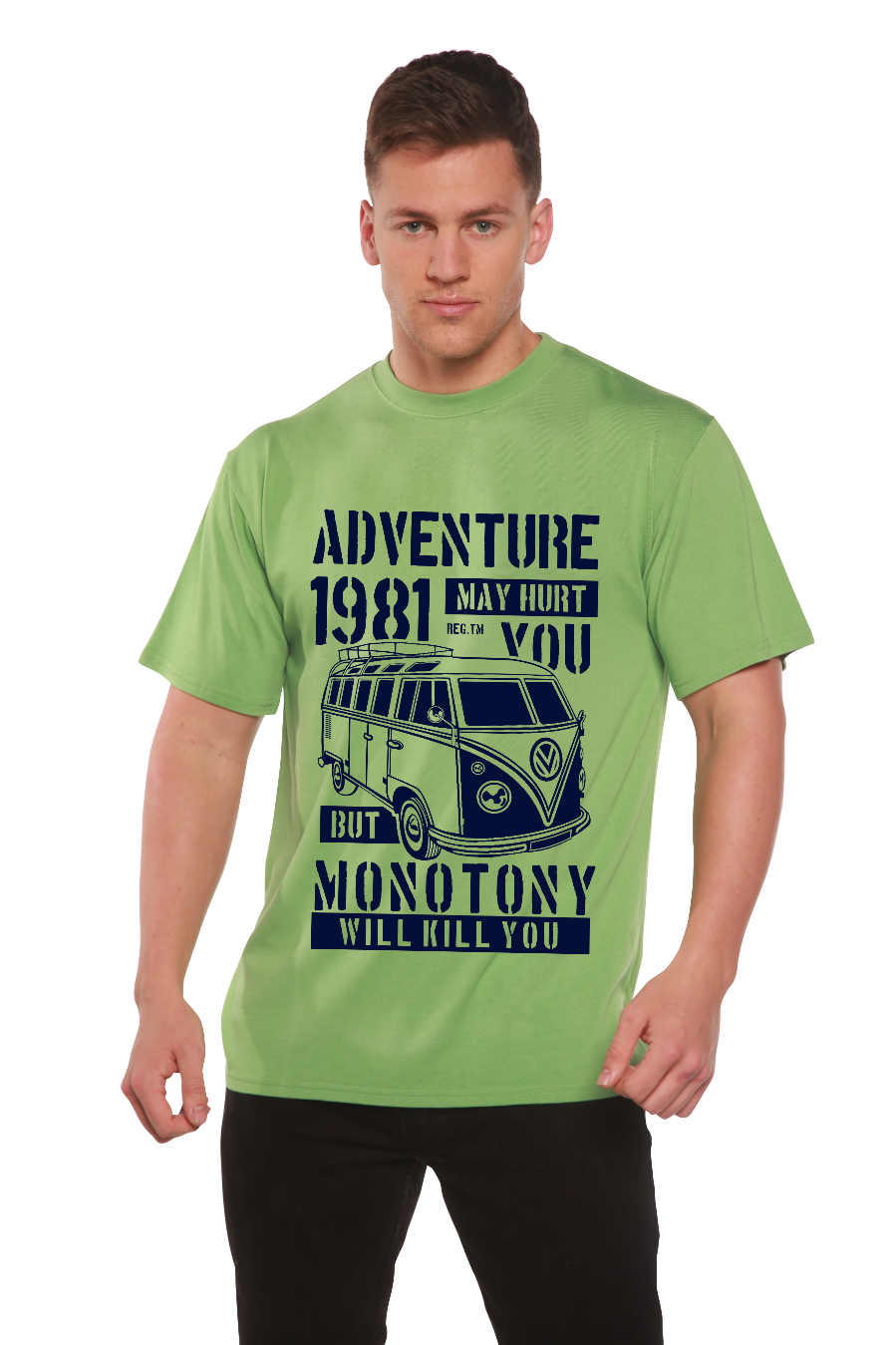 Spun Bamboo Adventure 1981 Men's Bamboo Viscose/Organic Cotton Short Sleeve Graphic T-Shirt — lifestyle context