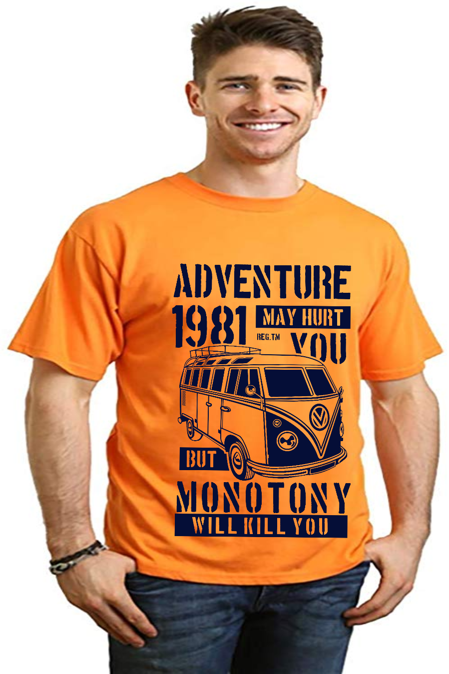 Spun Bamboo Adventure 1981 Men's Bamboo Viscose/Organic Cotton Short Sleeve Graphic T-Shirt — in-use photo