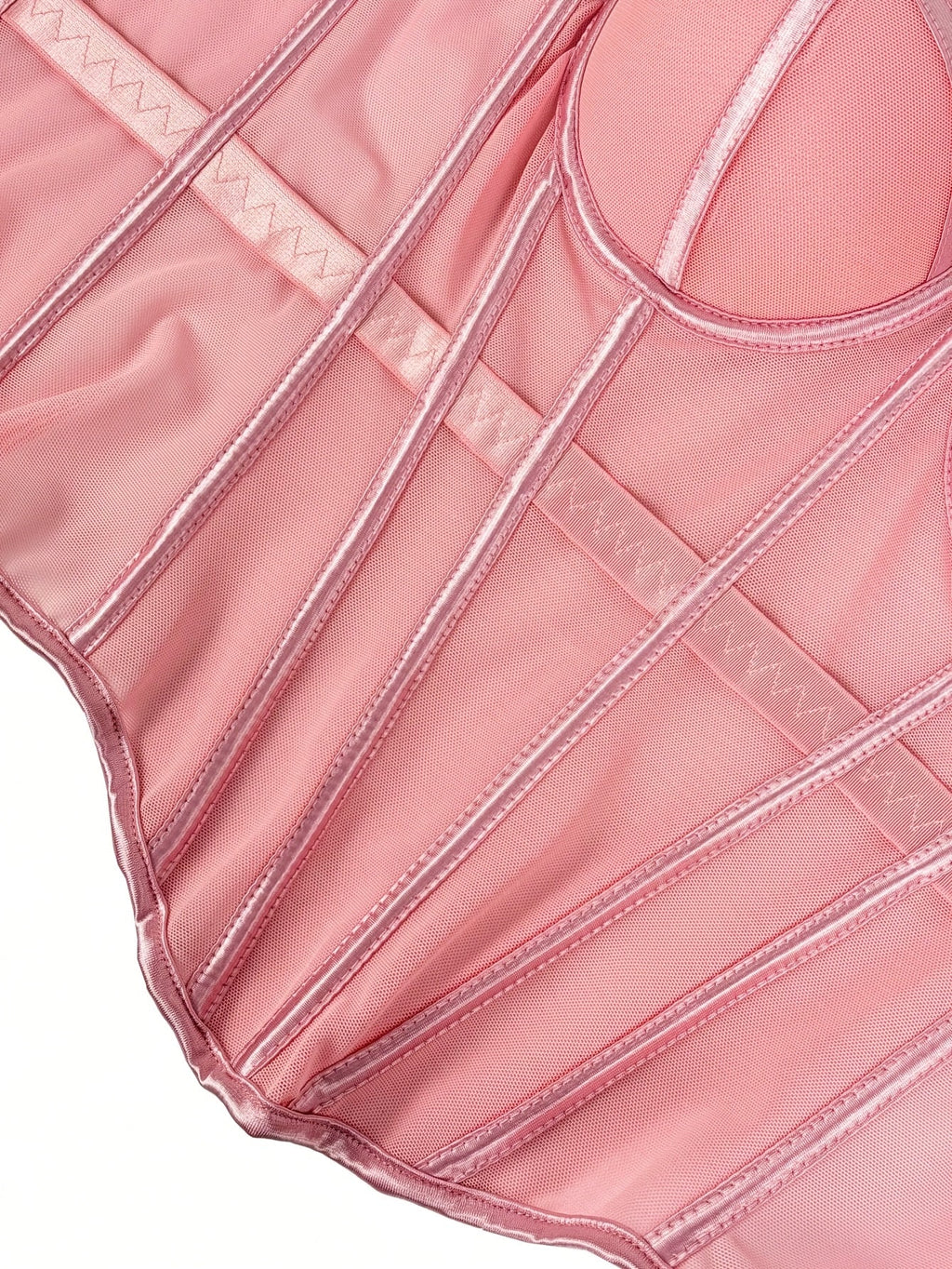 MyClosetAid Mesh See-Through Fishbone Corset — in-use photo