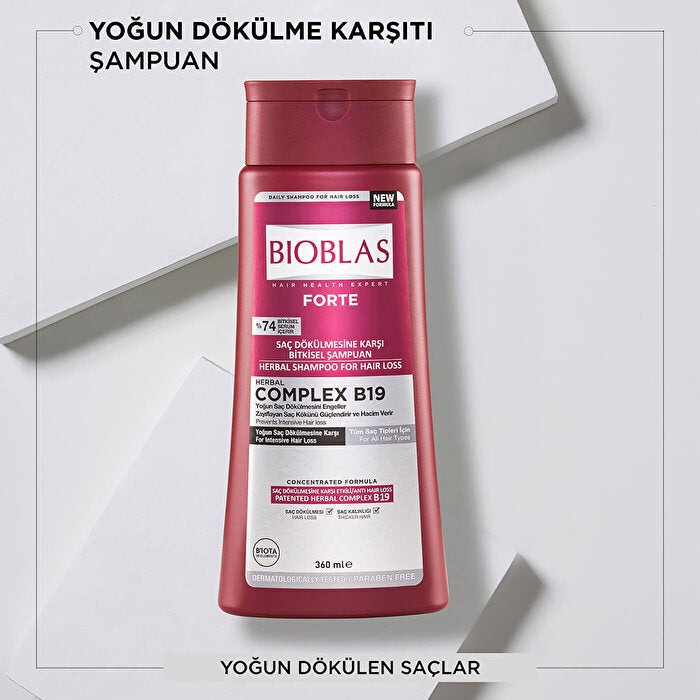 Bioblas Forte Shampoo 360ml - Intensive Hair Loss Treatment | Herbal Complex