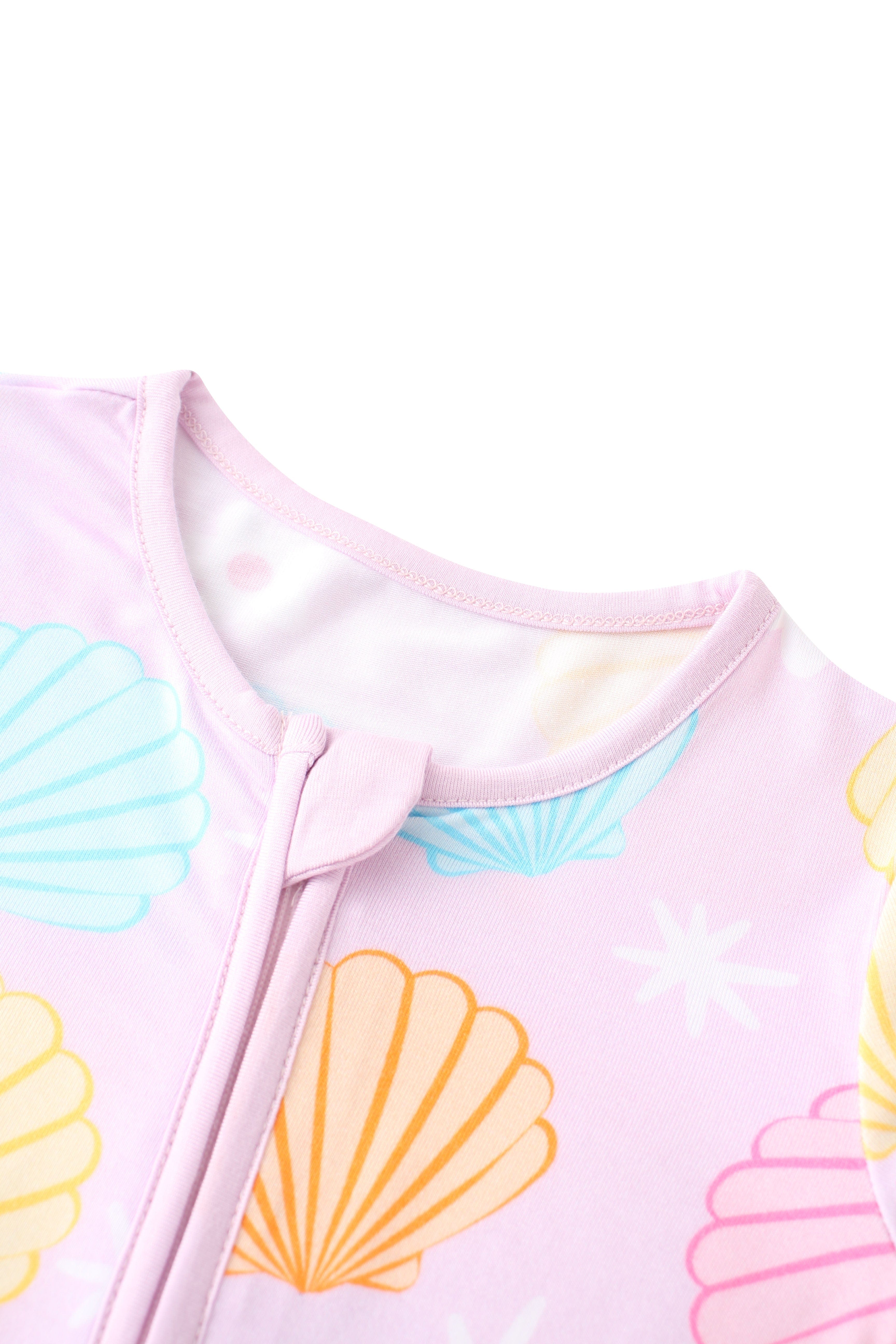 Charlies Project Kids Posh TOT Pastel Seashell Bamboo Baby Convertible Zippy Romper — lifestyle context
