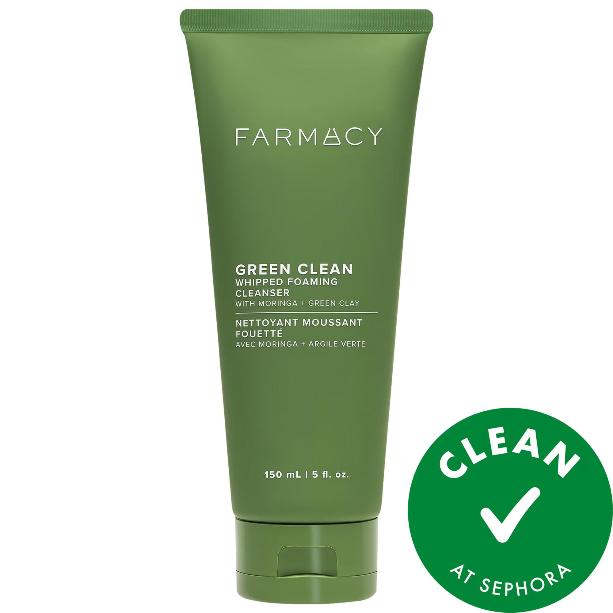 Green Clean: Whipped Foaming Facial Cleanser - Pore Minimizing, Oil Control, and Impurity Removal with Green Clay, Moringa & Papaya Enzyme