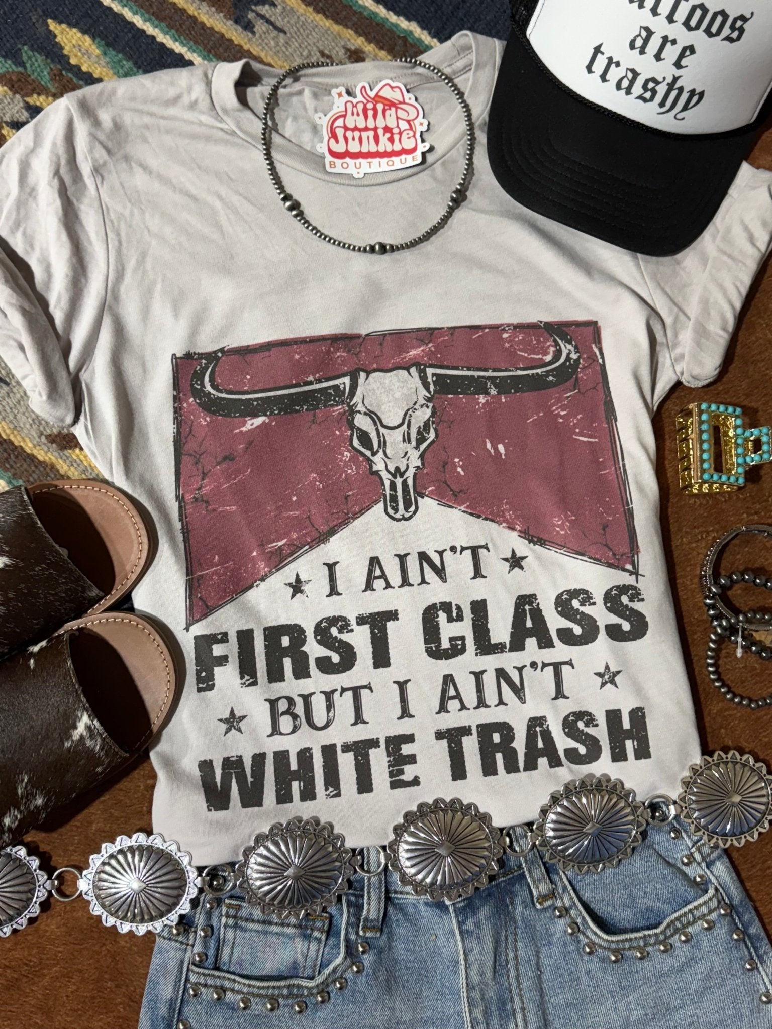 Wild Junkie Ain't First Class Graphic Tee — main product shot
