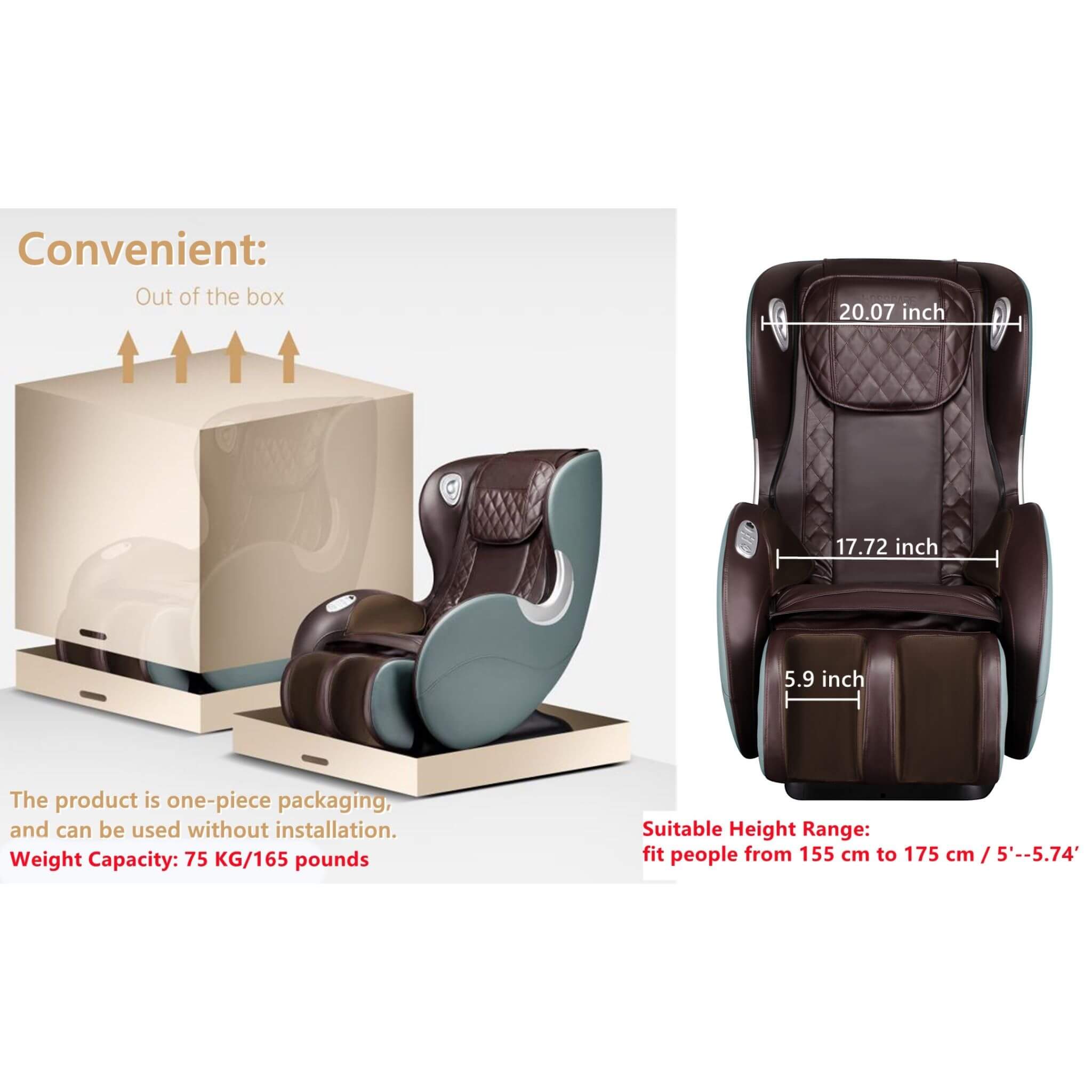 Airvana Luxe SL-Track Full-Body Zero-Gravity Massage Chair Recliner With Shiatsu & Bluetooth Speaker [GR8526] (SAK57394) – SA