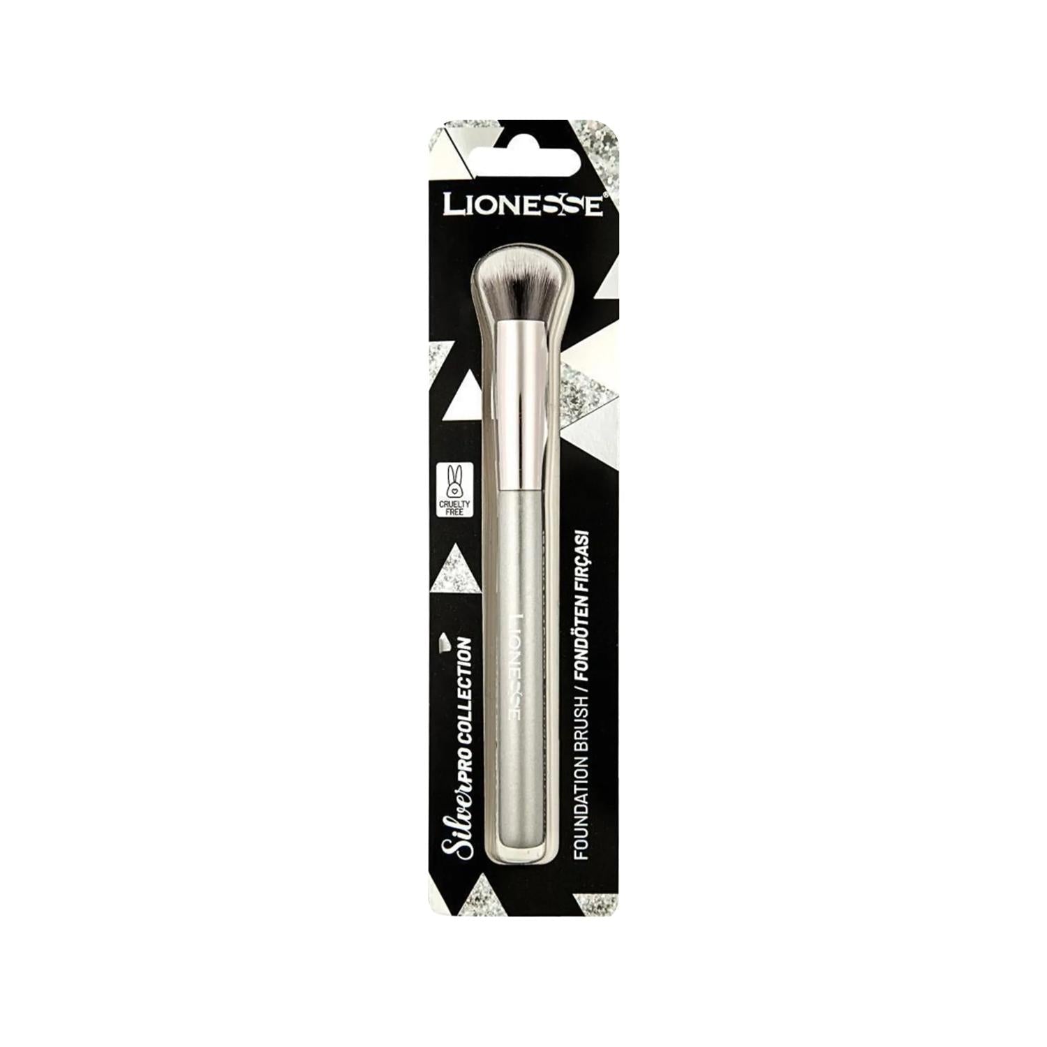 Lionesse Silver Collection Foundation Brush - Premium Makeup Tool for Flawless Foundation Application