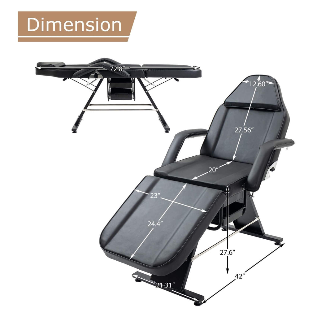 Multi-Purpose 3-Section Adjustable Massage Tattoo Chair With Stool (SAK35617) – SAKSBY WHOLESALE, view 9