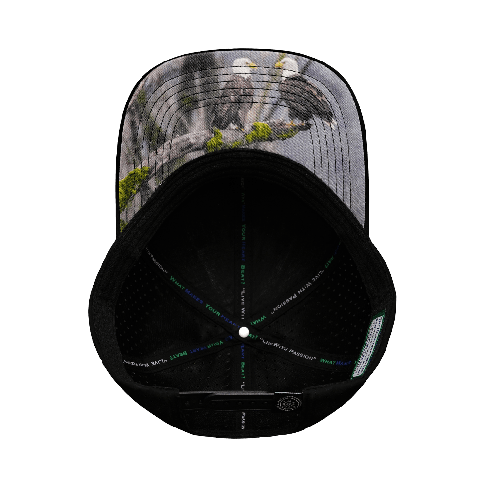 The Heartbeat Brand Alabama Hat - Baseball Hat Fit - Black - Laser Mesh — alternative angle