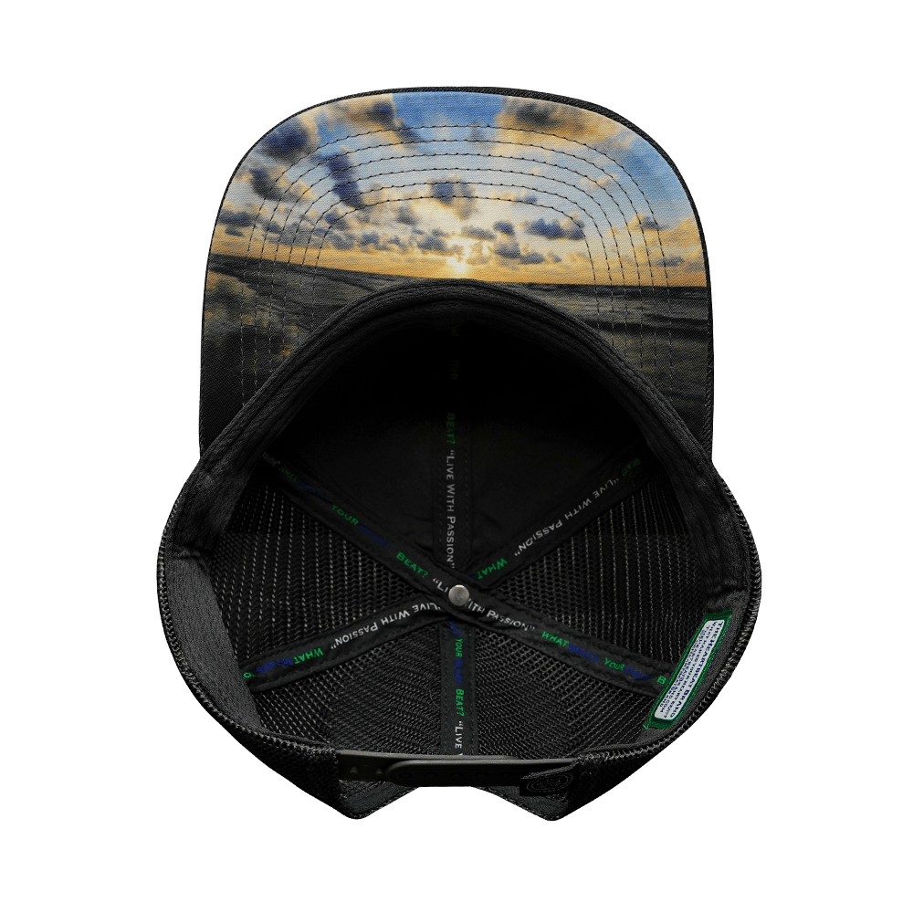 The Heartbeat Brand Alabama Hat - Baseball Hat Fit - Cork - Charcoal - Trucker Mesh — alternative angle