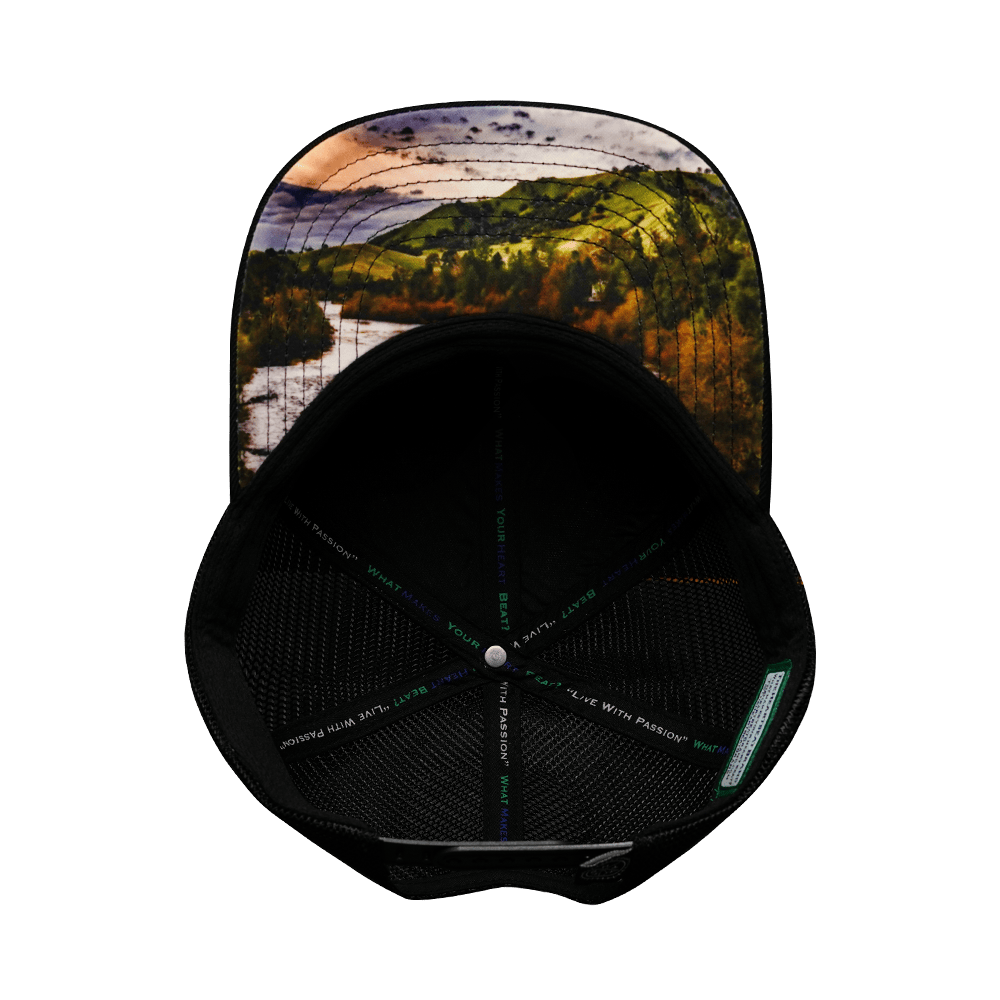 The Heartbeat Brand Alabama Hat - Baseball Hat Fit - Green Camo / Black - Laser Mesh — alternative angle