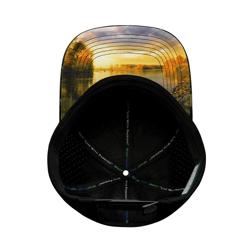 The Heartbeat Brand Alabama Hat - Baseball Hat Fit - Tan Tree Camo / Black - Laser Mesh — alternative angle