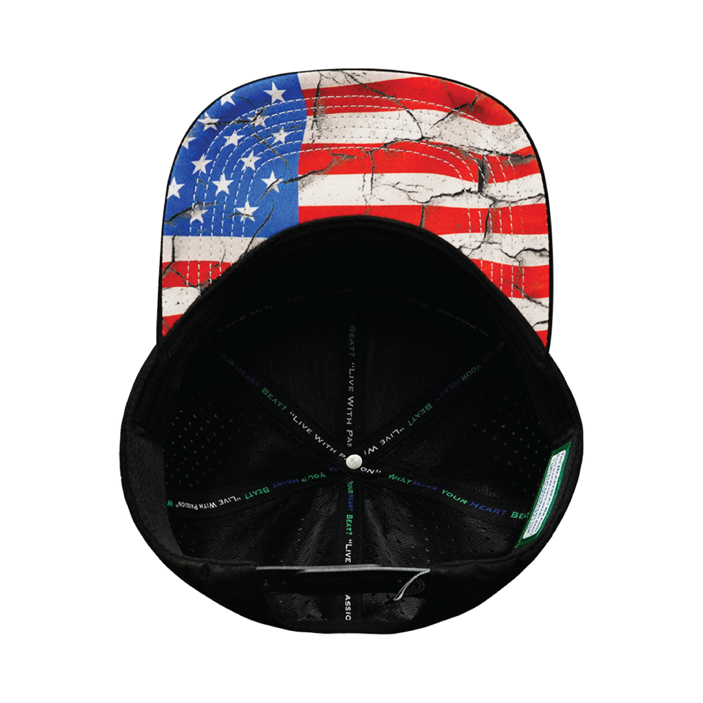 The Heartbeat Brand Alabama Hat - Flat Bill - Black / White / Navy - Laser Mesh — alternative angle