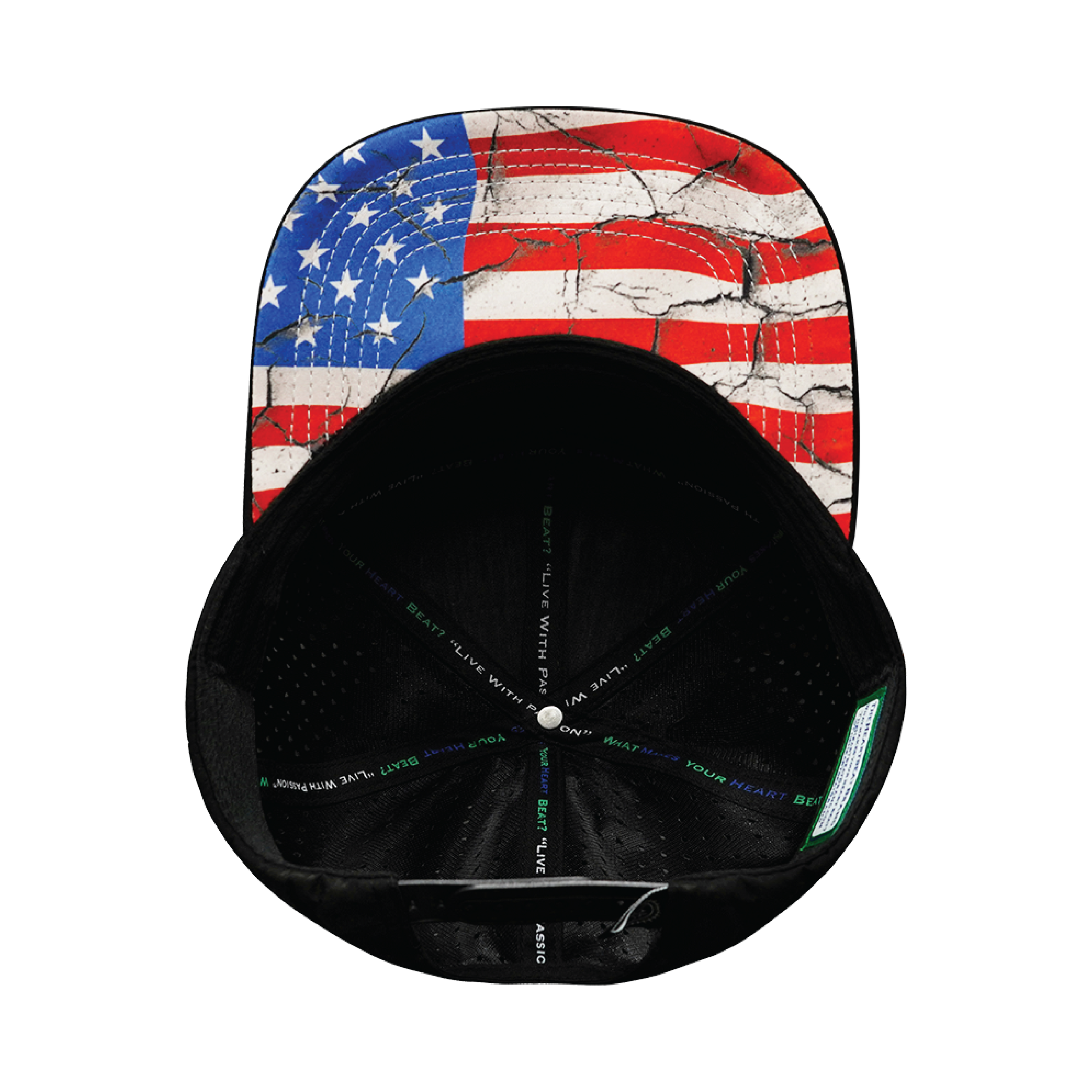The Heartbeat Brand Alabama Hat - Flat Bill - Black / White / Navy - Laser Mesh — alternative angle