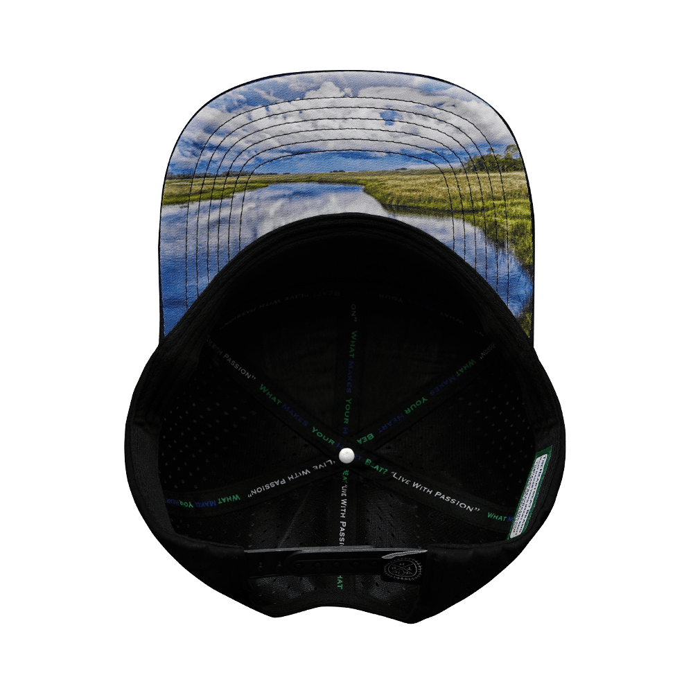 The Heartbeat Brand Alabama Hat - Flat Bill - Navy Camo / Black - Laser Mesh — alternative angle