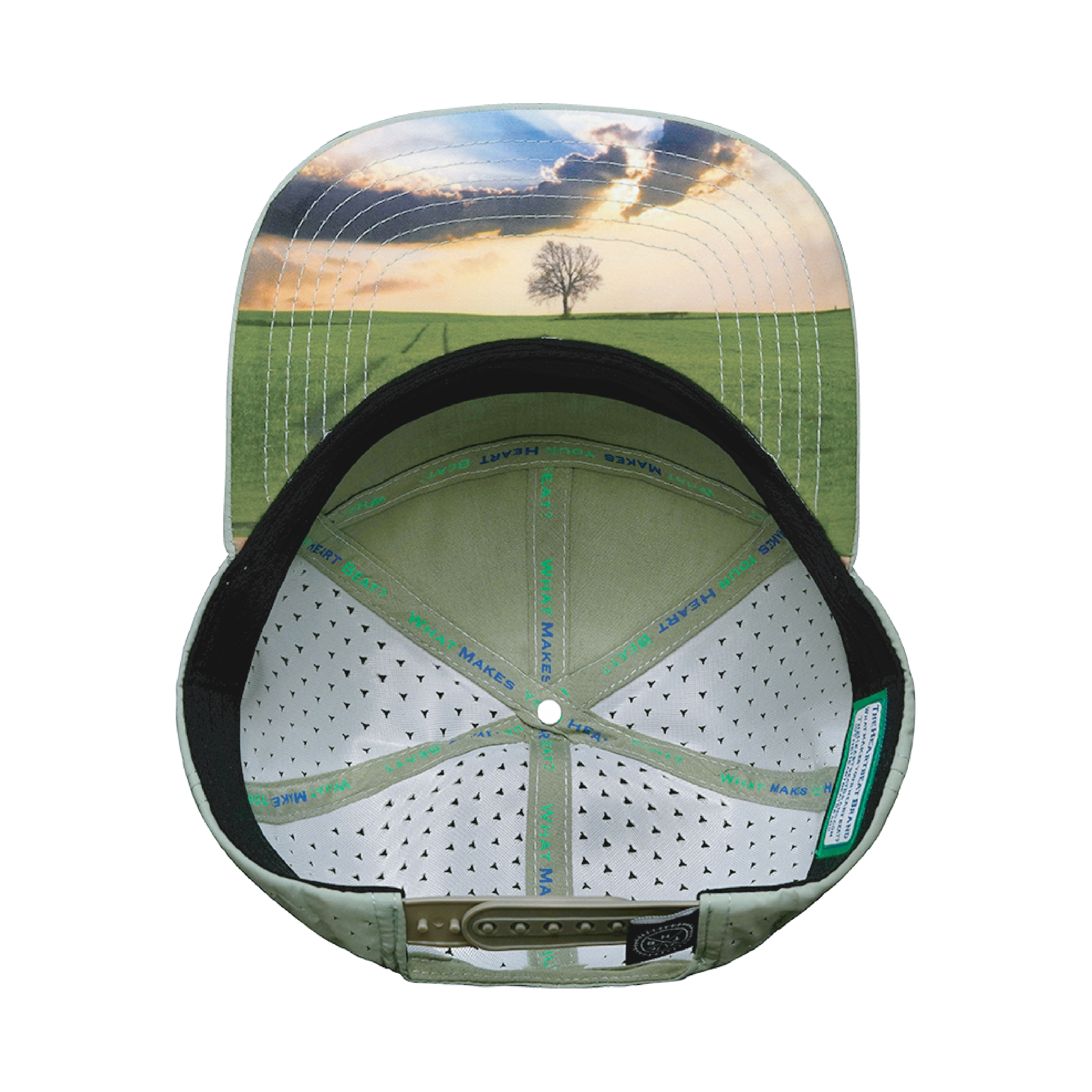 The Heartbeat Brand Alabama Hat - Flat Bill - Sage / Cream - Laser Mesh — alternative angle