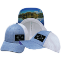 The Heartbeat Brand Alabama Hat - Low Profile - Ponytail - Light Blue / White - Laser Mesh — main product shot